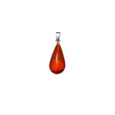 Pendentif Ambre en forme de goutte et bélière argent 925/1000