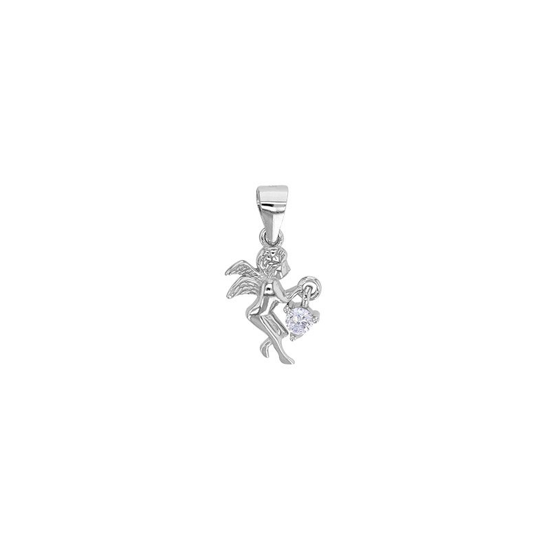 Pendentif ange avec un oxyde en argent 925/1000 rhodié