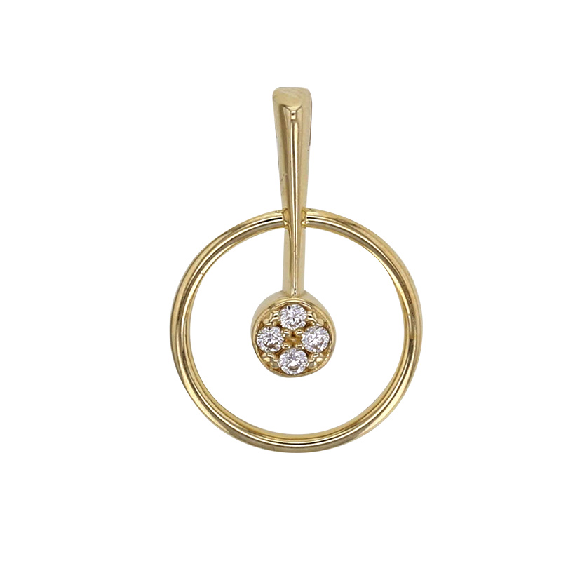 Pendentif anneau ajouré orné d’un rond d’oxydes en Or 375/1000
