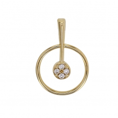 Pendentif anneau ajouré orné d’un rond d’oxydes en Or 375/1000