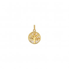 Pendentif Arbre de vie sur nacre, Plaqué or