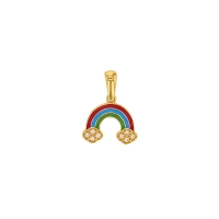 Pendentif arc-en-ciel en émail et oxydes de zirconium, Or 375/1000