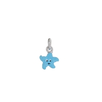 Pendentif Argent 925/1000 rhodié étoile de mer en émail