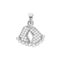 Pendentif argent rhodié 925/1000 - pieds empiérrés