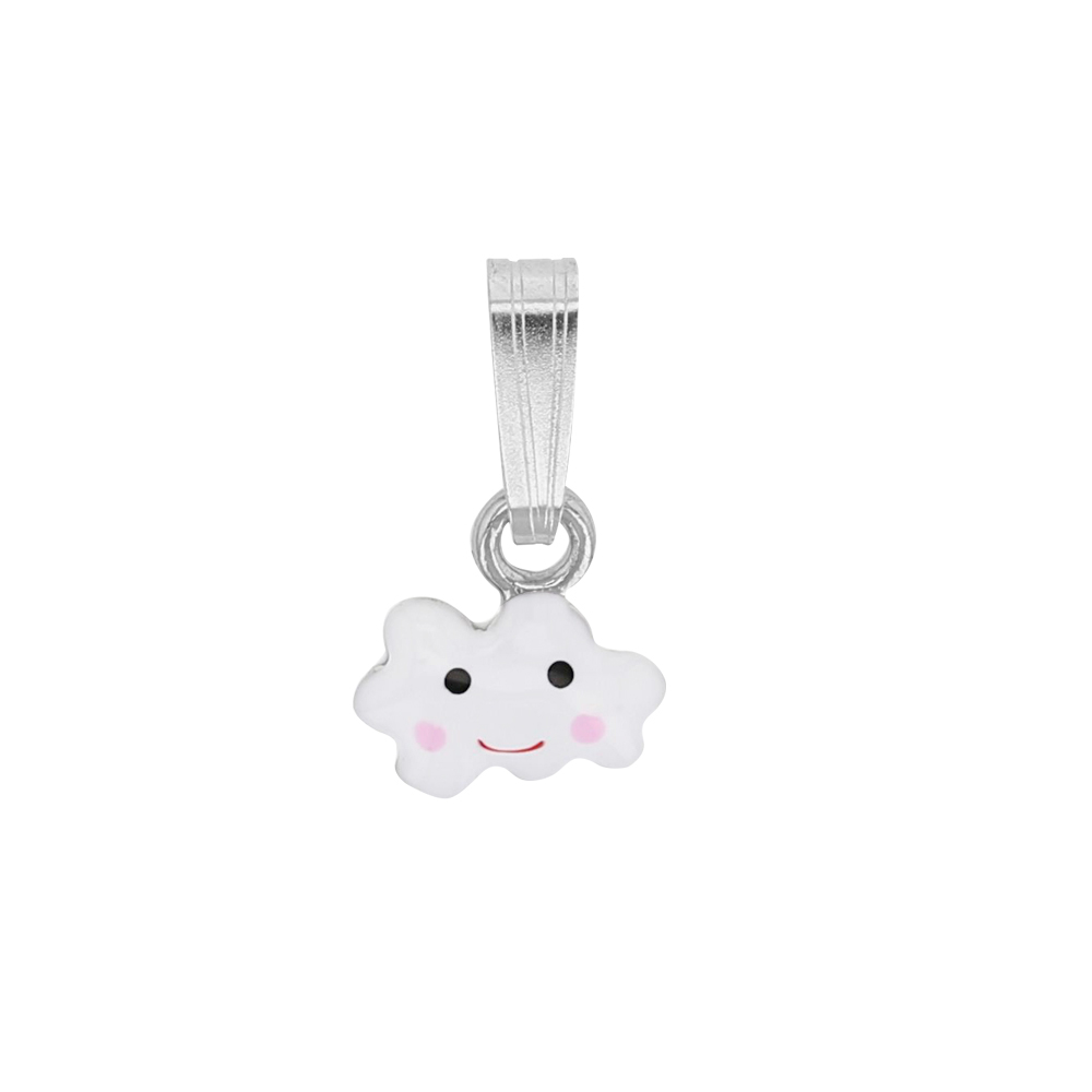Pendentif argent rhodié en forme de nuage