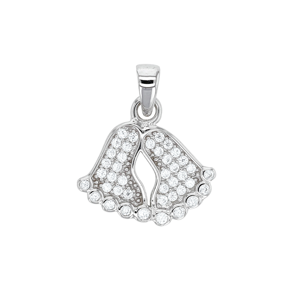 Pendentif argent rhodié 925/1000 - pieds empiérrés