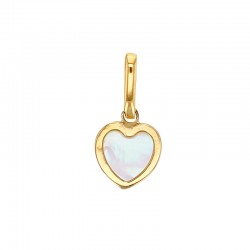 Pendentif avec un coeur en nacre blanche, Or 375/1000