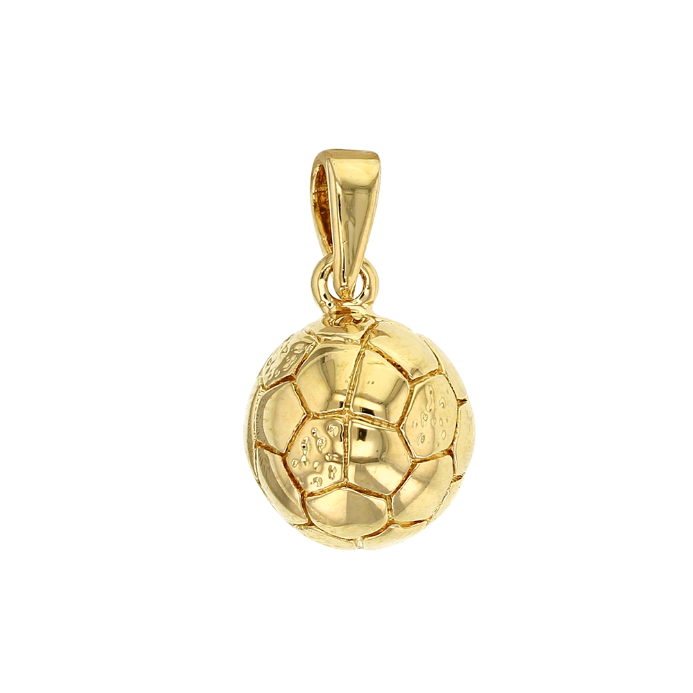 Pendentif ballon de foot de 10mm en plaqué or