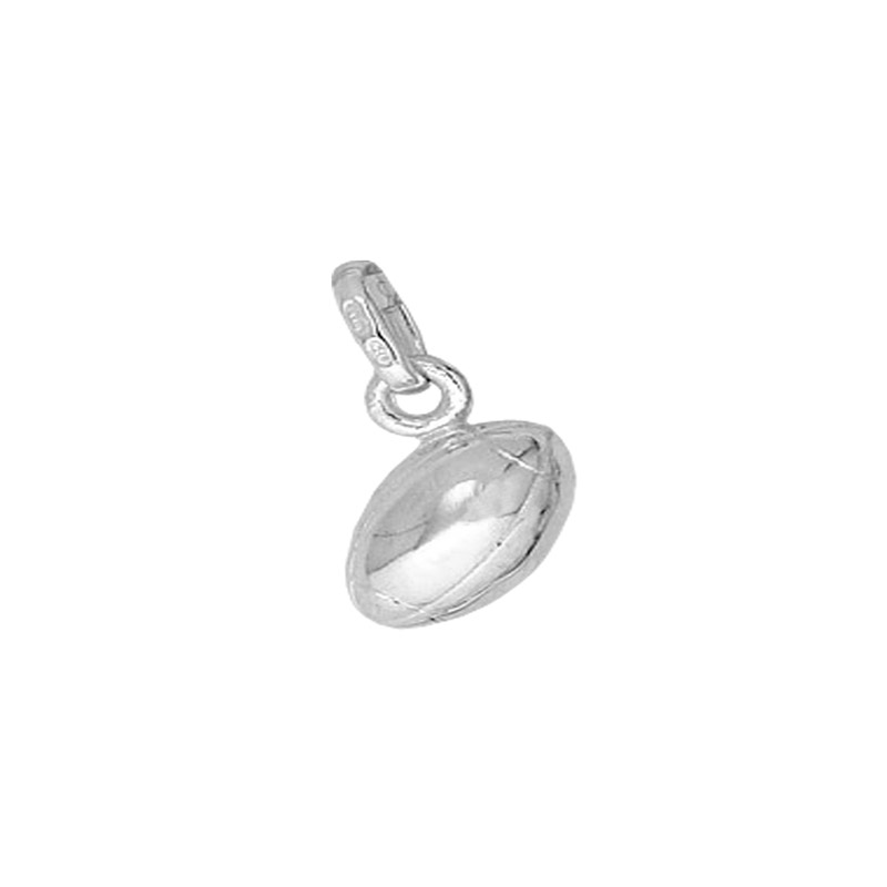 Pendentif ballon de rugby en argent 925/1000 platiné