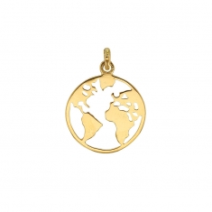 Pendentif carte du monde Or 750/1000