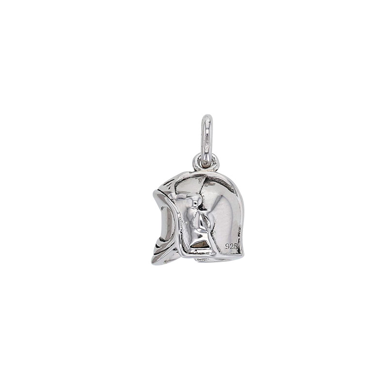 Pendentif casque de pompier argent 925/1000 rhodié