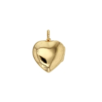 Pendentif cassolette coeur Plaqué or, petites stries