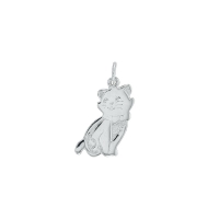 Pendentif chat avec noeud argent 925/1000