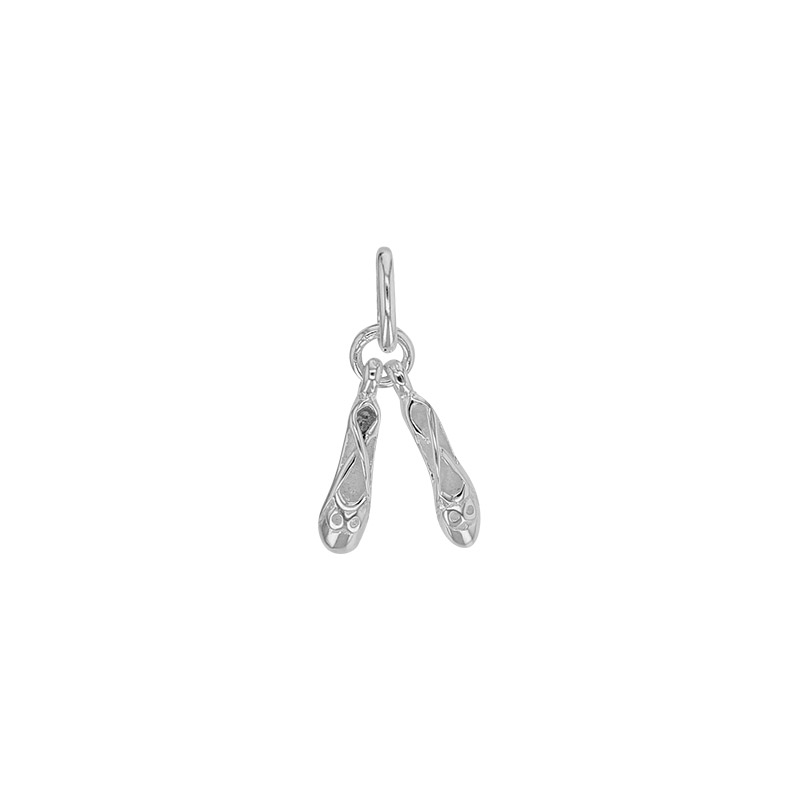 Pendentif chaussons de danse, argent 925/1000 platiné