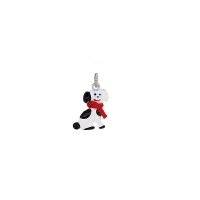 Pendentif chien avec écharpe en argent rhodié