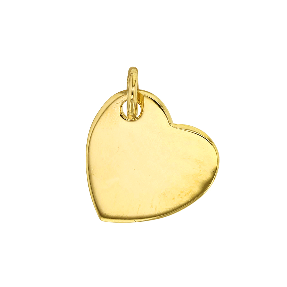 Pendentif coeur à graver, Plaqué or