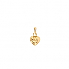 Pendentif coeur bombé 1 diamant HSI 0,005ct, Or 750/1000 petit modèle