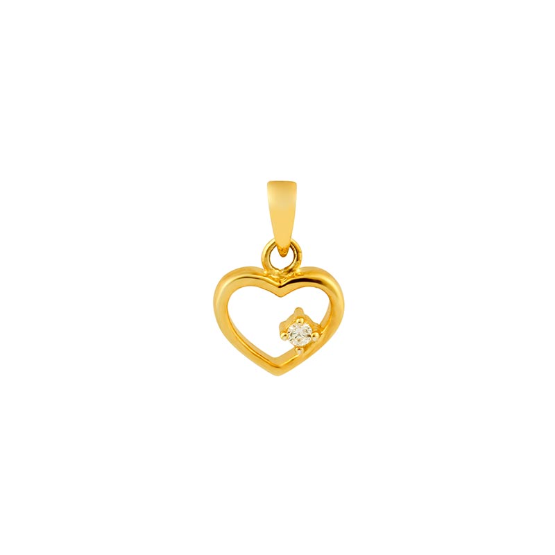 Pendentif coeur en Or 750/1000 orné d'un oxyde de zirconium