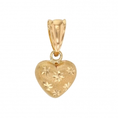 Pendentif coeur fleuri en Or 375/1000