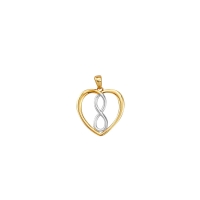 Pendentif coeur & infini en Or jaune et blanc 375/1000