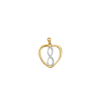 Pendentif coeur & infini en Or jaune et blanc 375/1000