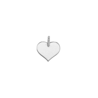 Pendentif coeur plat à graver argent 925/1000 platiné