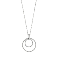 Pendentif collection URBAN avec cercles torsadés et bélière fixe en argent 925/1000 rhodié