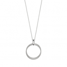 Pendentif collection URBAN avec double cercle torsadés en argent 925/1000 rhodié