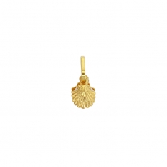 Pendentif coquille Saint-Jacques Or 375/1000 avec perle de culture d'eau douce 5mm