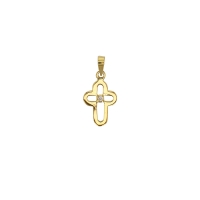 Pendentif croix ajourée orné d'un oxyde en Or 750/1000