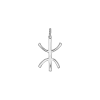 Pendentif croix berbère argent 925/1000 platiné