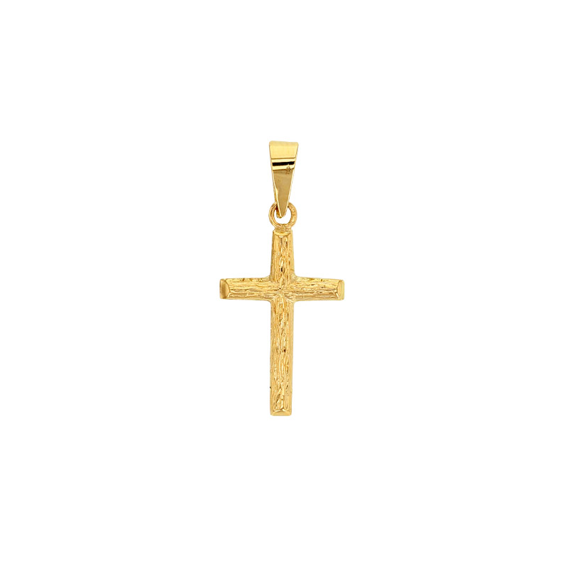 Pendentif croix ciselée, Or 375/1000