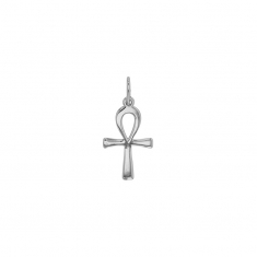 Pendentif croix de vie égyptienne, argent 925/1000 platiné