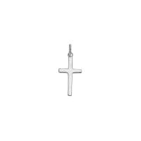 Pendentif croix lisse en argent 925/1000 platiné