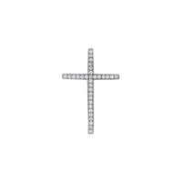 Pendentif croix pavage oxydes, argent 925/1000 rhodié