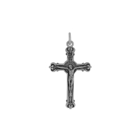 Pendentif crucifix, argent vieilli 925/1000