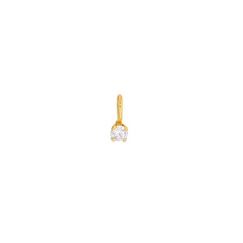 Pendentif diamant 0.04ct (serti griffes), Or 750/1000