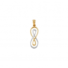 Pendentif double infini ajouré bicolore Or 750/1000