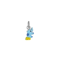 Pendentif éléphant assis en argent 925/1000 rhodié