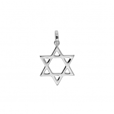Pendentif en argent 925/1000 rhodié - étoile de David