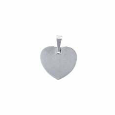 Pendentif en argent rhodié 925/1000 - coeur plat à graver