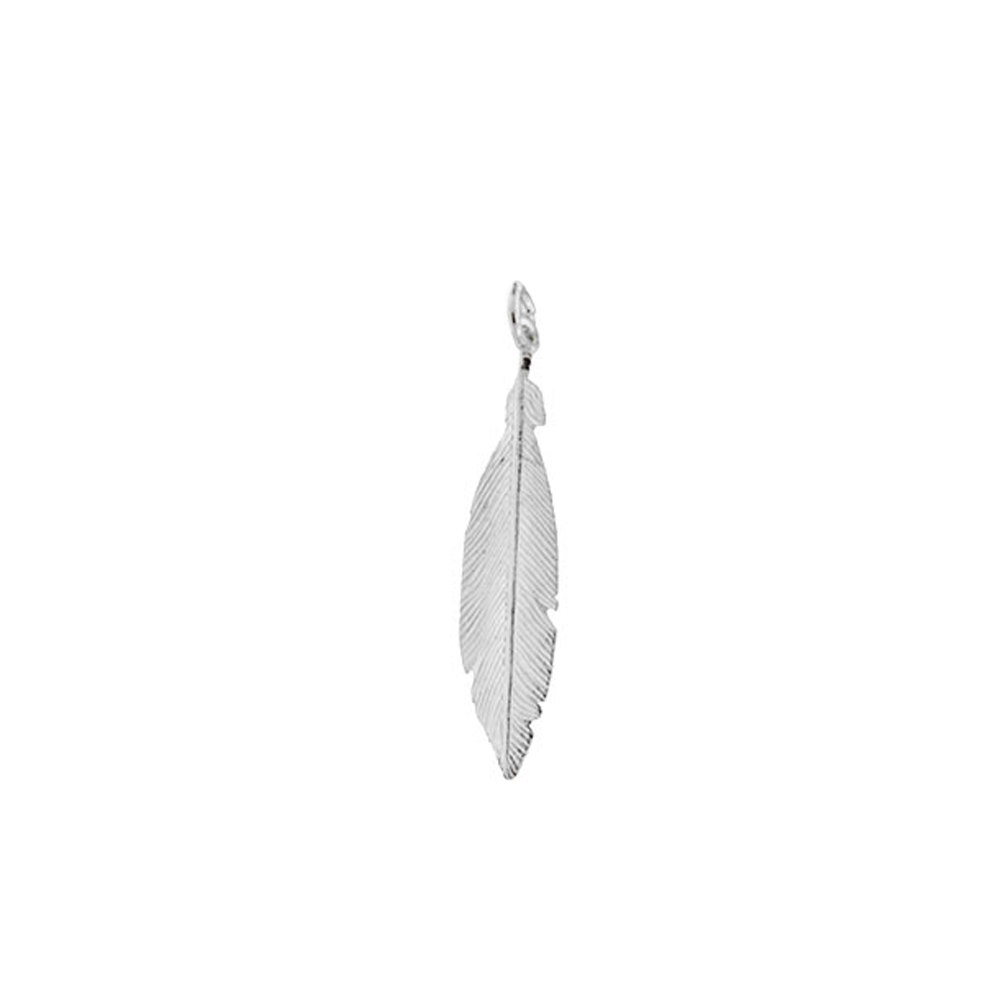 Pendentif en argent rhodié 925/1000 - plume