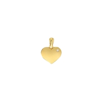 Pendentif en Or 375/1000 - coeur avec oxyde de zirconium