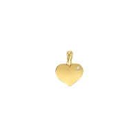 Pendentif en Or 375/1000 - coeur avec oxyde de zirconium