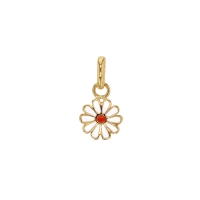 Pendentif enfant fleur émaillée, plaqué or