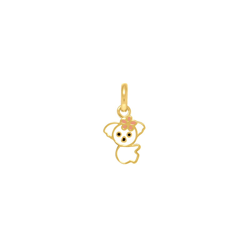 Pendentif enfant koala émaillé, plaqué or