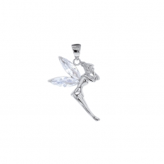 Pendentif fée argent 925/1000 rhodié et oxydes de zirconium