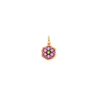 Pendentif fleur émaillé Or 750/1000