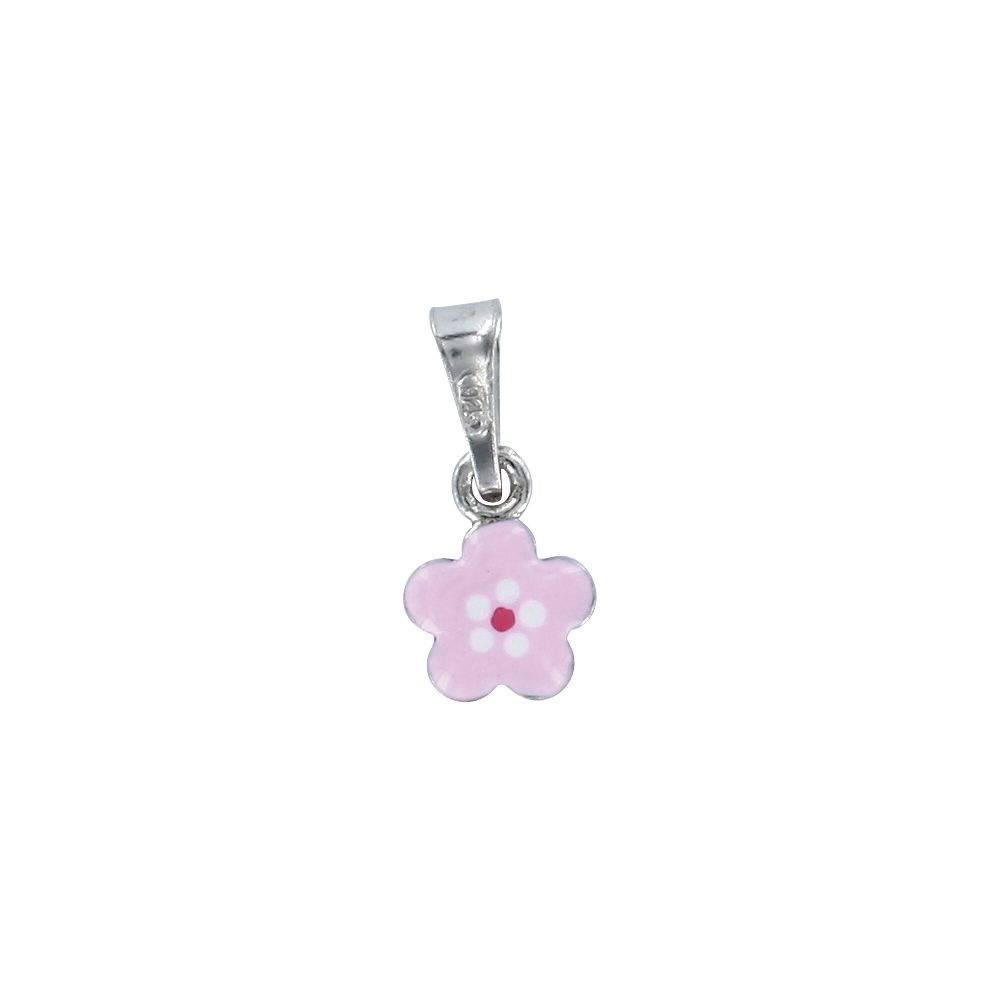Pendentif fleur en argent rhodié 925/1000