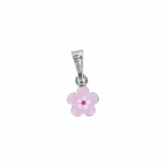 Pendentif fleur en argent rhodié 925/1000